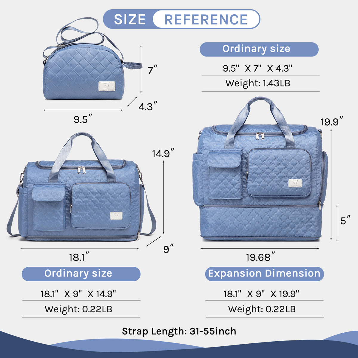 Bolsa de lona Joyway, bolsa de gimnasio plegable con bolsa para ropa mojada