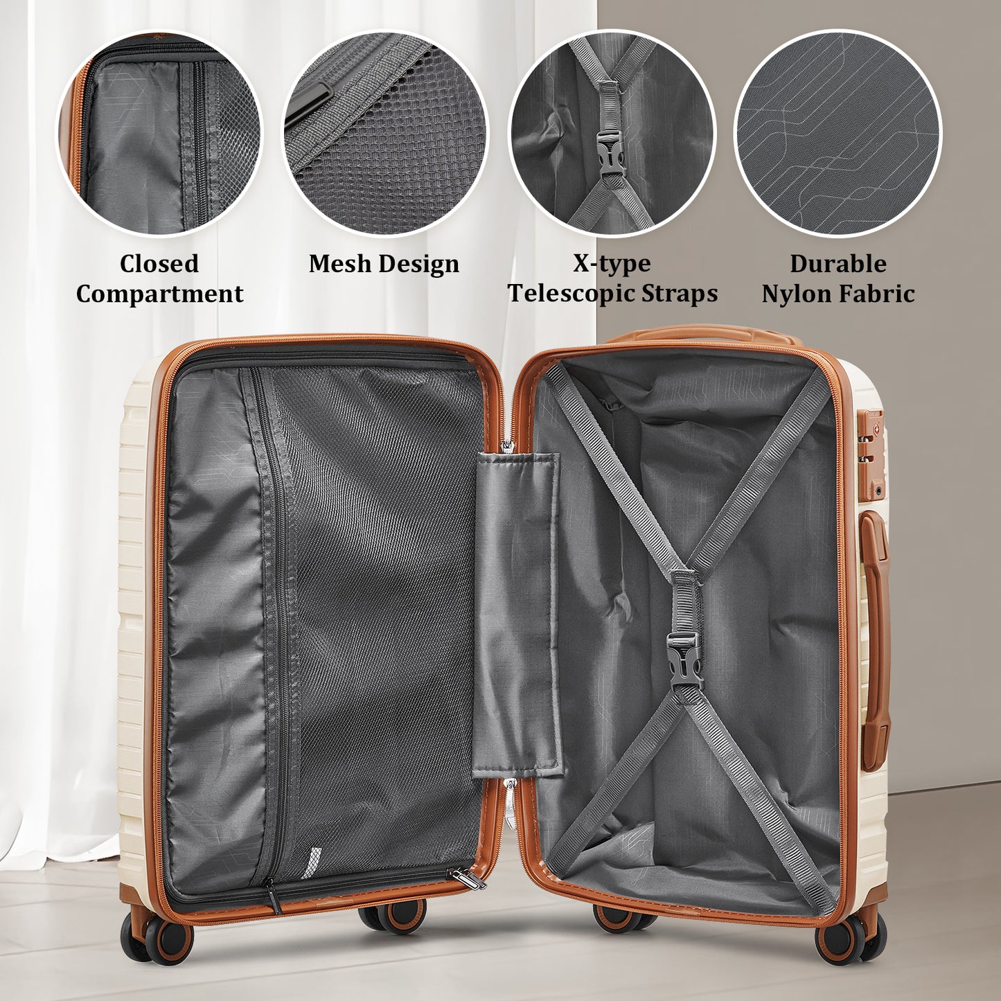 5 Piece Set 20/24/28 Inch Lightweight Hard Shell Luggage Set TR015