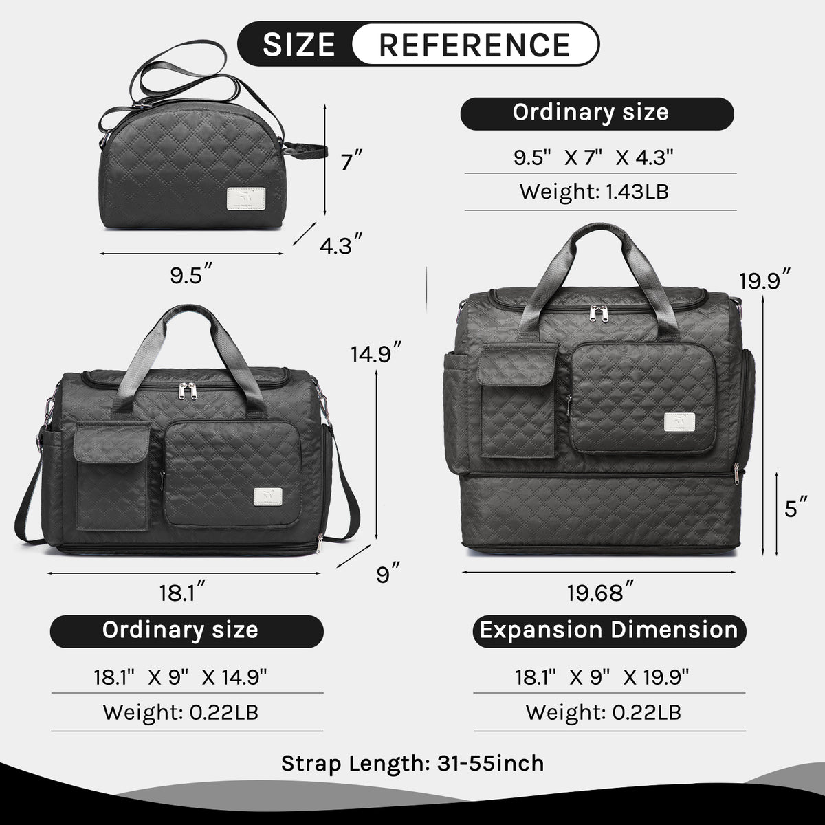 Bolsa de lona Joyway, bolsa de gimnasio plegable con bolsa para ropa mojada