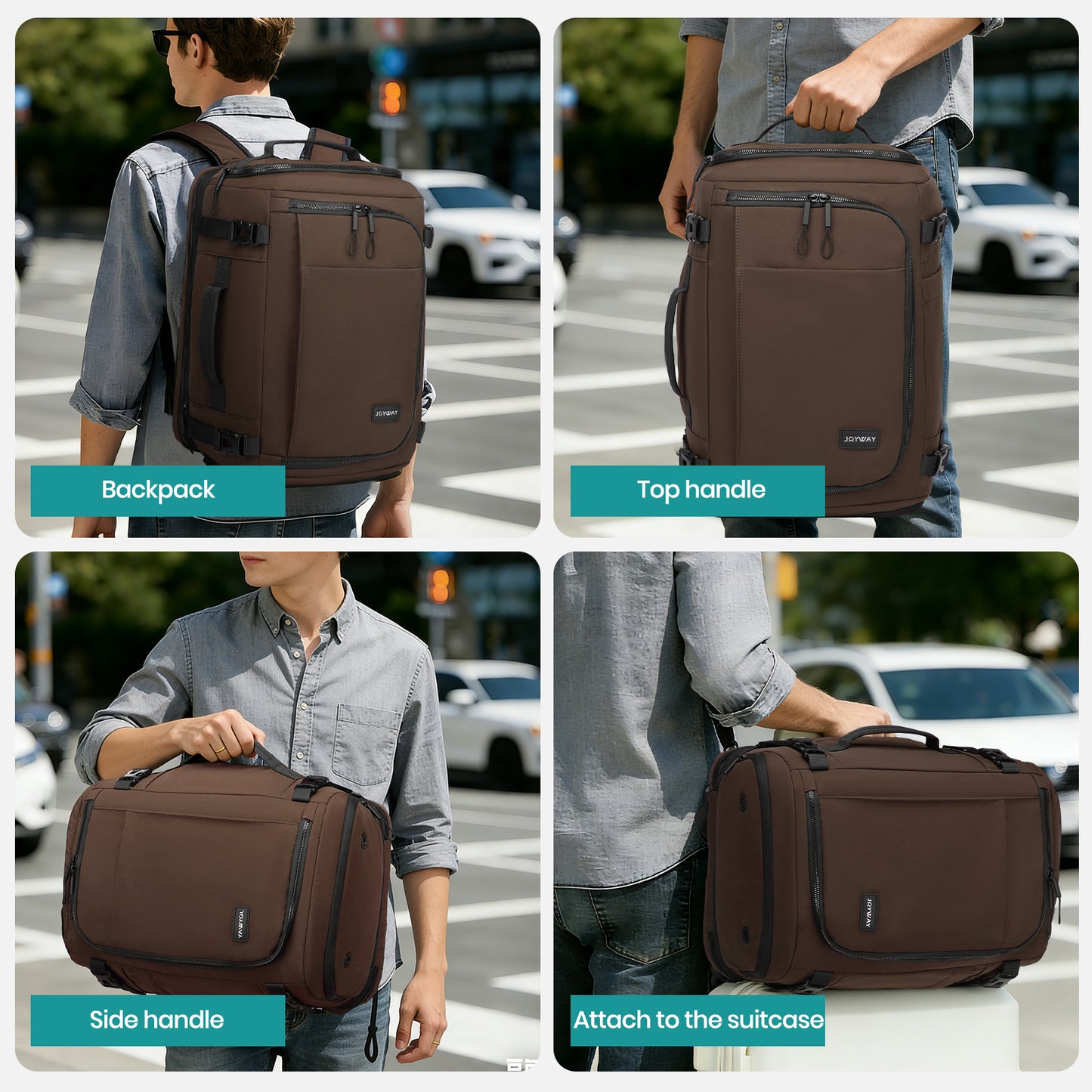 Joyway Travel Backpack for Women & Men Large Capacity Carry On Backpack with Shoe Compartment Waterproof Weekender Bag Laptop Backpack with Wide Opening Overnight Bag for Travel Work Gym