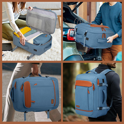 Melalenia 2PCS Mochila de viaje de mano impermeable aprobada por aerolíneas con bolsa de aseo, puerto USB, cómoda