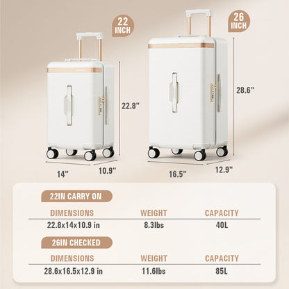 Maleta de cabina Joyway de 22/26 pulgadas, rígida con cerradura TSA, elegante, robusta, anti-caídas y resistente a la presión de material PC TRPF002