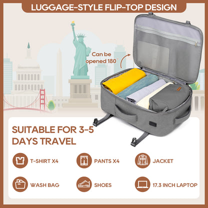 Melalenia 2PCS Mochila de viaje de mano impermeable aprobada por aerolíneas con bolsa de aseo, puerto USB, cómoda