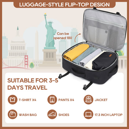 Melalenia 2PCS Mochila de viaje de mano impermeable aprobada por aerolíneas con bolsa de aseo, puerto USB, cómoda