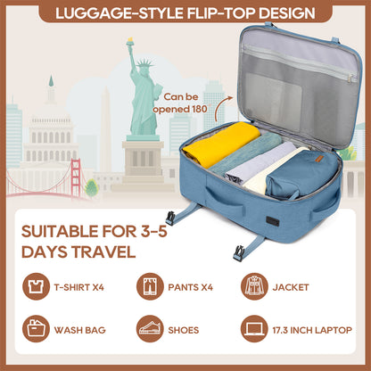 Melalenia 2PCS Mochila de viaje de mano impermeable aprobada por aerolíneas con bolsa de aseo, puerto USB, cómoda