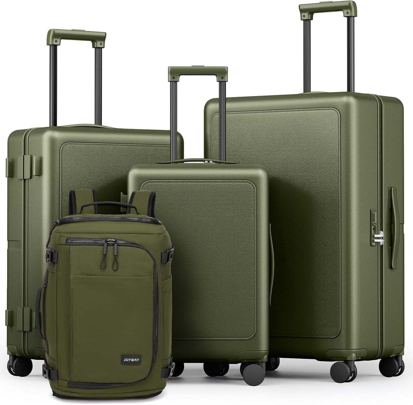 Joyway Luggage Sets 4 Piece with Spinner Wheels, Carry On Luggage 20In with ABS+PC Hardshell, Lightweight Suitcase Set with Travel Backpack and Pressure-resistant Frame, 20/24/28 Inch, White