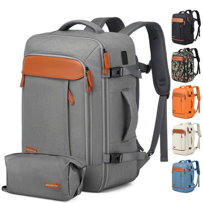 Melalenia 2PCS Mochila de viaje de mano impermeable aprobada por aerolíneas con bolsa de aseo, puerto USB, cómoda