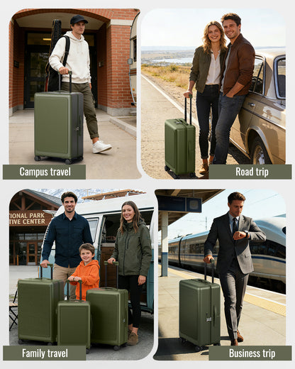 Juegos de maletas Joyway de 3 piezas con ruedas giratorias, maleta de mano de 20 pulgadas con carcasa rígida de PC, juego de maletas ligeras con cerradura TSA y estructura resistente a la presión, 20/24/28 pulgadas PF003