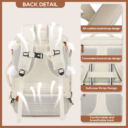Melalenia 2PCS Mochila de viaje de mano impermeable aprobada por aerolíneas con bolsa de aseo, puerto USB, cómoda