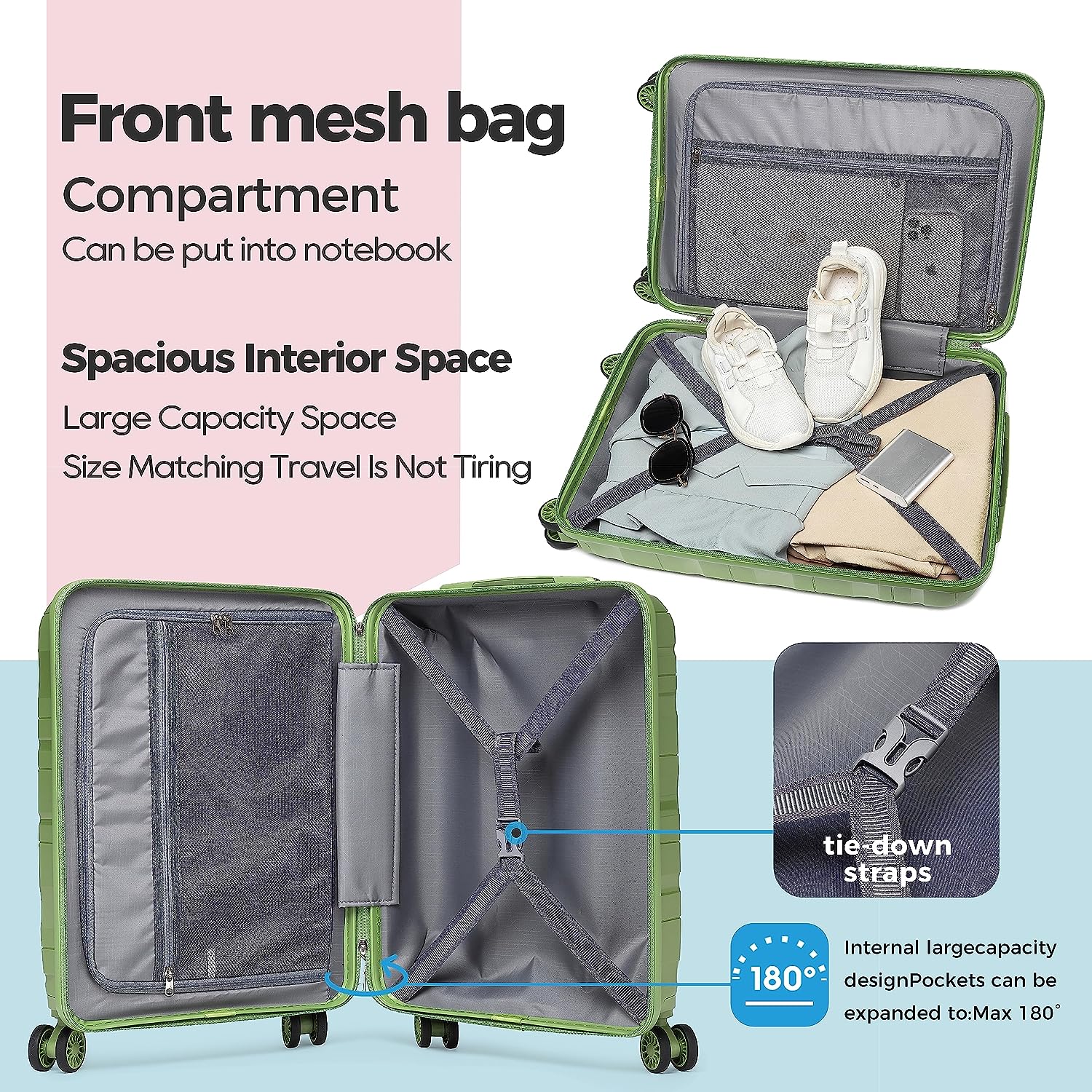 3 Pieces  Luggage Set Expandable Hard Shell  Luggage Set 