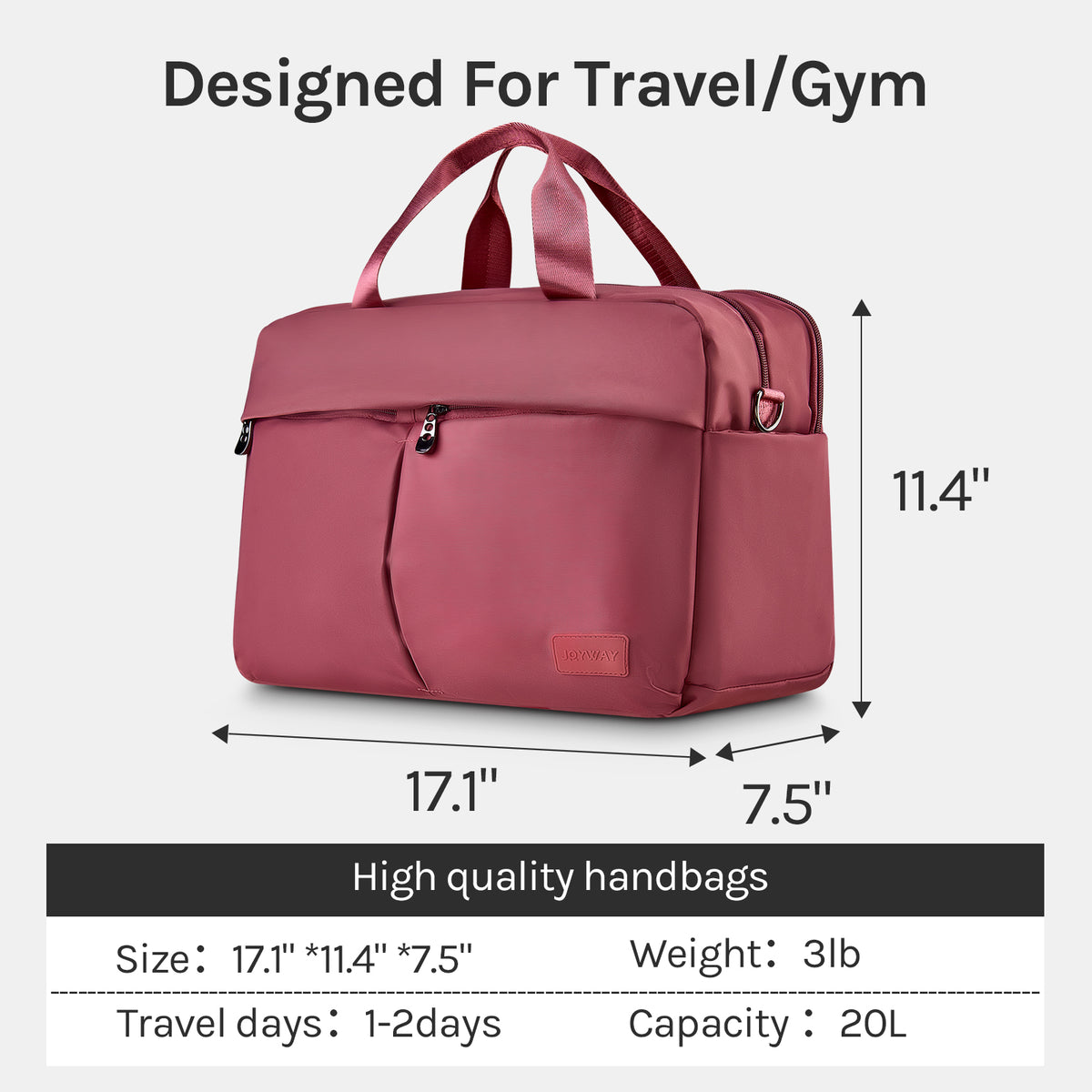 Bolsa de Viaje de Fin de Semana Grande con Compartimento Maleta de Mano Duffle Bag BAG002