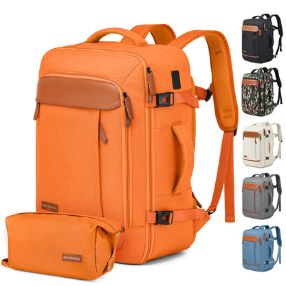 Melalenia 2PCS Mochila de viaje de mano impermeable aprobada por aerolíneas con bolsa de aseo, puerto USB, cómoda