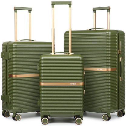 Juego de maletas Joyway de 3 piezas (20/24/28 pulgadas) – Maletas ligeras de carcasa dura de PC, ruedas giratorias, cerradura TSA, equipaje de viaje duradero PF001