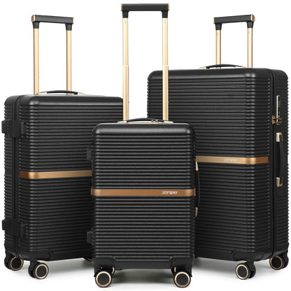 Juego de maletas Joyway de 3 piezas (20/24/28 pulgadas) – Maletas ligeras de carcasa dura de PC, ruedas giratorias, cerradura TSA, equipaje de viaje duradero PF001