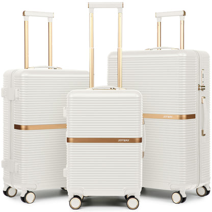 Juego de maletas Joyway de 3 piezas (20/24/28 pulgadas) – Maletas ligeras de carcasa dura de PC, ruedas giratorias, cerradura TSA, equipaje de viaje duradero PF001