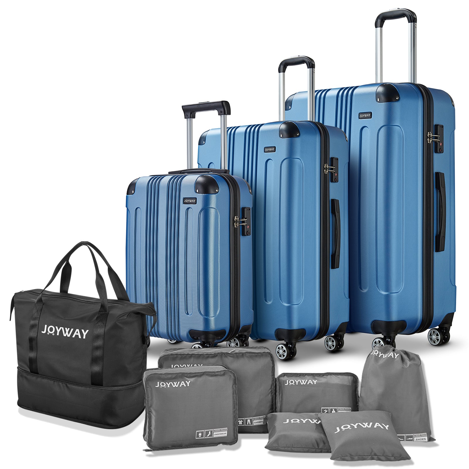 blue Vertical Stripes Luggage 10 Pieces Set Luggage